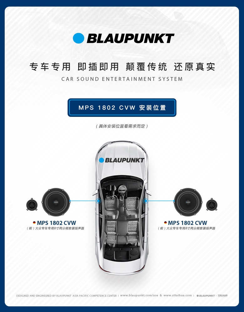 德國（藍(lán)寶BLAUPUNKT）MPS 1802 CVW大眾專用8寸喇叭